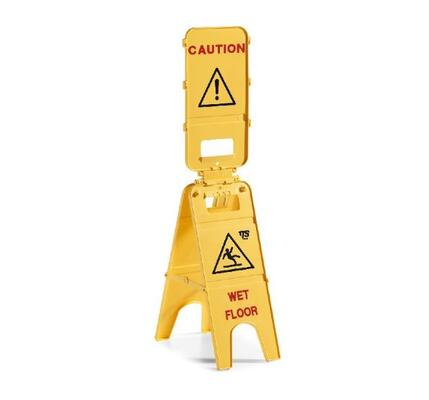 Sinal Pavimento Molhado Tripla CAUTION + WET FLOOR